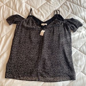 NWT Ann Taylor Loft  Black /White Off the shoulder Cami